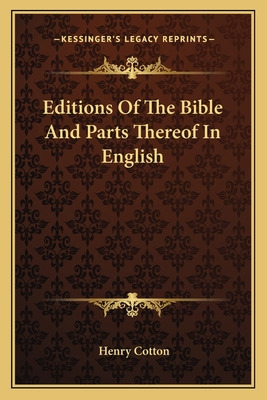 Libro Editions Of The Bible And Parts Thereof In English ...