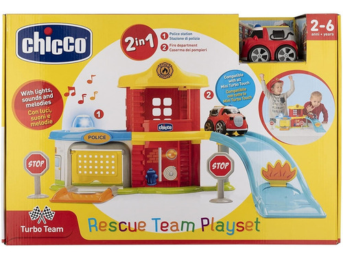 Juguete Playset Rescue Team Chicco Rescue Station, color rojo