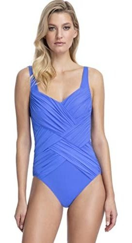 Gottex Women's Draped Panel Sweetheart Square Neck One Piece