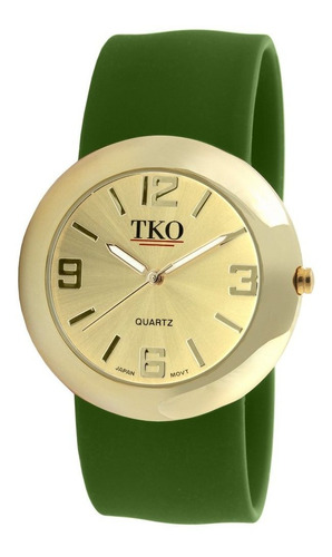 Reloj Mujer Tko Tk614-ggr Cuarzo 40mm Pulso Verde En Caucho