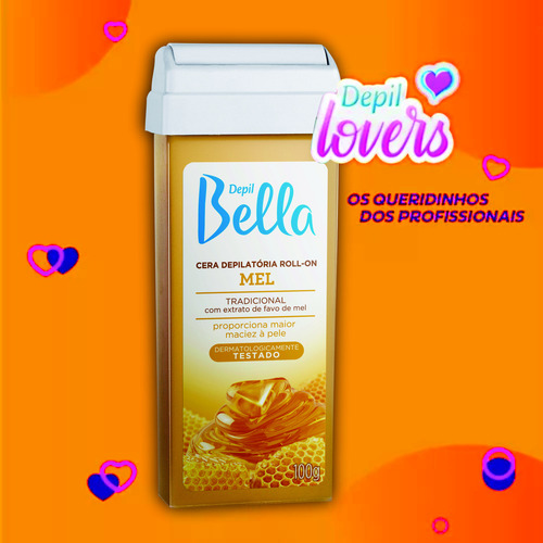 Depil Bella 18 Cera Rollon Depilatória Mel 100g