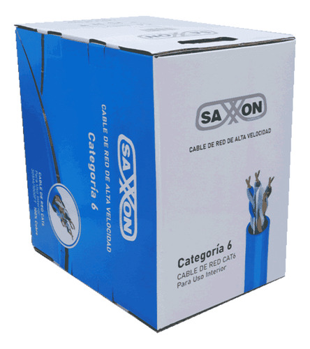 Saxxon Outp6cop305b Cable Utp 305m Azul Cat6 100% Cobre