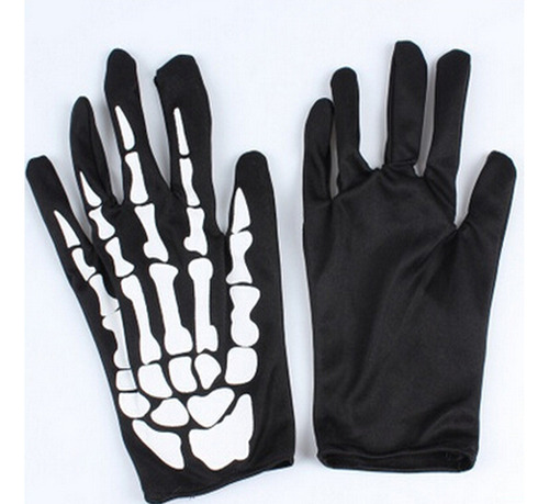 Guantes De Halloween, Accesorios De Maquillaje En Blanco Y N