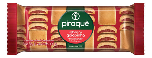 Biscoito Roladinho Recheio Goiabinha Piraquê Pacote 100g