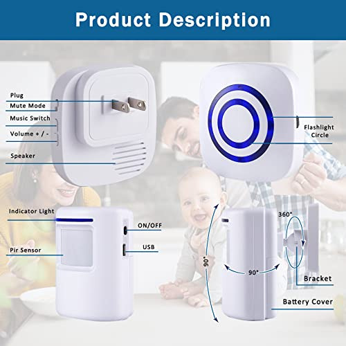 Alarma Con Sensor De Movimiento, Alarma De Entrada Inalámbri