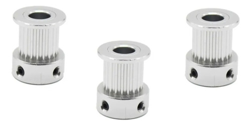 3 Polea Dentada Gt2 Para Banda 10 Mm Centro 6.35 Mm Cnc 3d
