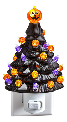 X Árbol De Halloween De Cerámica Led Para Escritorio, Diseño