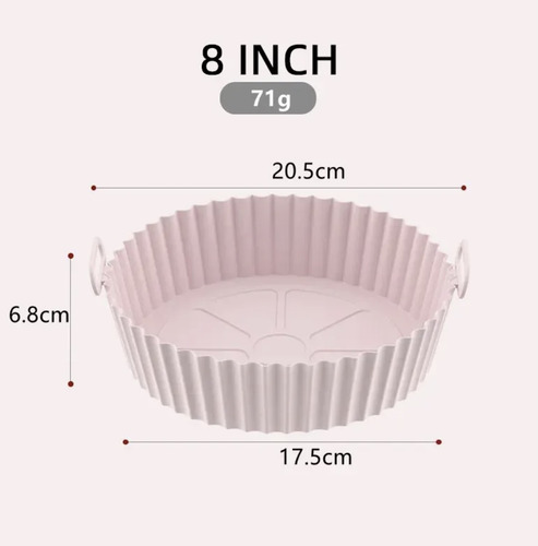 Molde Bandeja Silicona Contendr Reutlizble Airfryer Freidora Gris