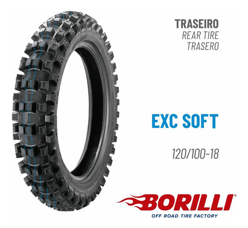 Par Pneu Borilli 90/100-21 Enduro Soft + 110/100-18 Exc Soft