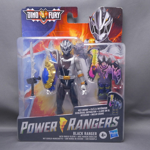 Power Rangers Dino Fury Black Ranger Con Manga De Escudo