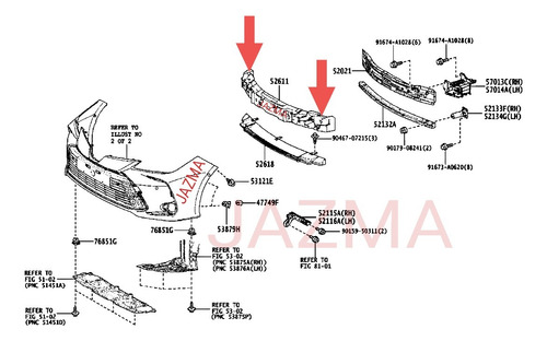 Absorbedor Impacto Parachoque Delant Corolla Seg 2020 2023