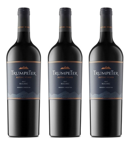 Vino Trumpeter Malbec 750ml. Rutini Wines Pack X3