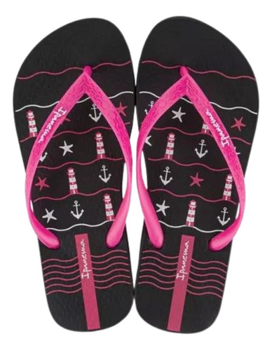 Ojota Ipanema Oasis Negro-fucsia Fem