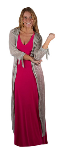 Tapado Kimono Verona Plateado Transparente Maria Paskaro