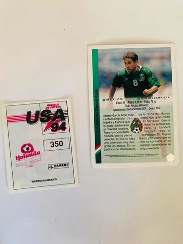 Tarjeta Upper Deck Wc Usa 94 Est. Alberto García Aspe Panini (Usado)