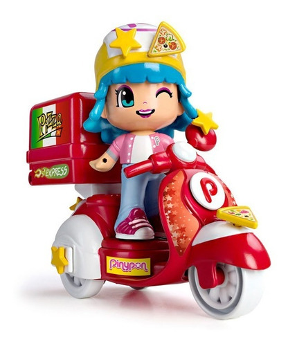 Pinypon Moto Delivery De Pizza Vehiculo Figura Y Accesorios