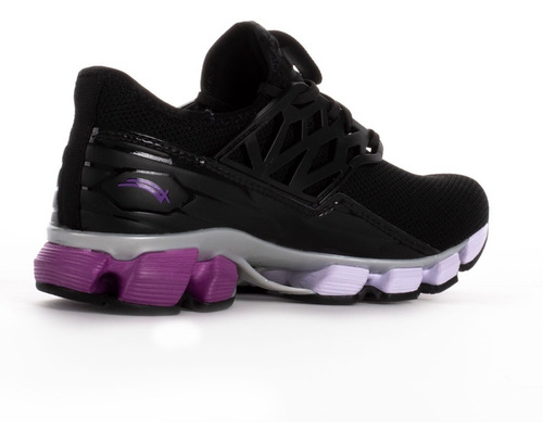 Tenis Para Correr Karosso Negro Morado 6328 Hecho En México