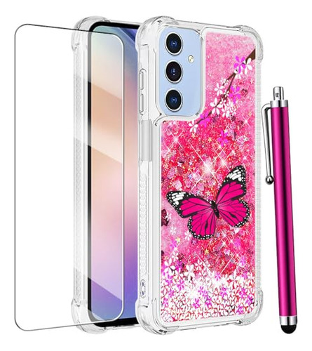 Funda + Protector Pantalla Para Galaxy A15 5g Rosa Plastico
