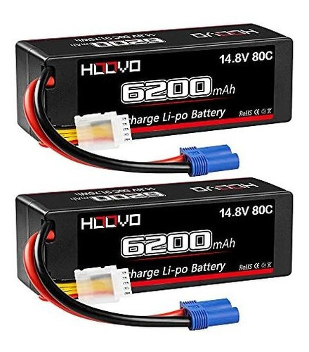 2 Baterias Lipo 14.8v 6200mah 80c 4s Ec5 Plug Hoovo