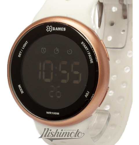 Relógio X-games Feminino Digital Xfppd059 Pxbx Branco Rose