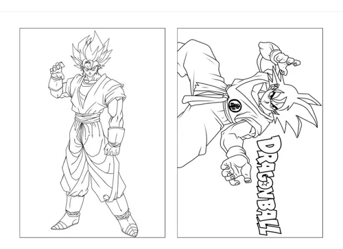 Kit 100 Desenhos Para Pintar E Colorir Dragonball Z - Folha A4