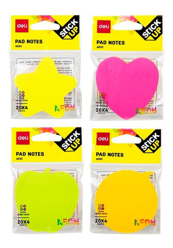 Notas Adhesivas Deli Neon Sticky Pad Notes X 80 Hjs Ea03202