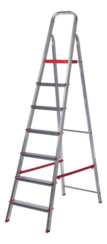 Escalera Hogareña De Aluminio 7 Escalones Liviana Lusqtoff