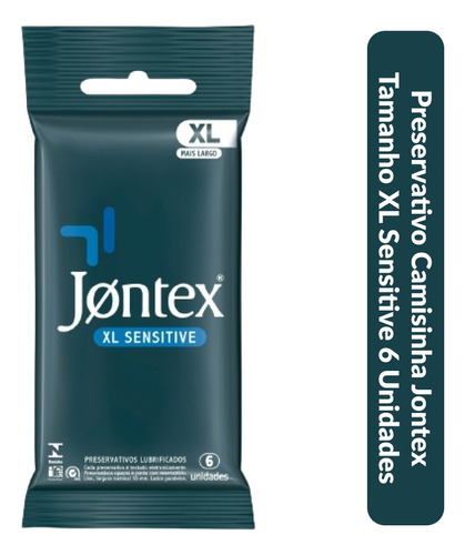 Preservativo Lubrificado Jontex Xl Mais Largo Sensitive 6 Un