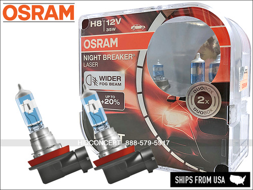 Osram H8 Night Breaker Laser Wider Fog Beam Halogen Bulb Aag