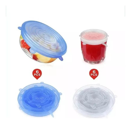 Tapas De Silicon Antiderrame Reusable 6 Piezas