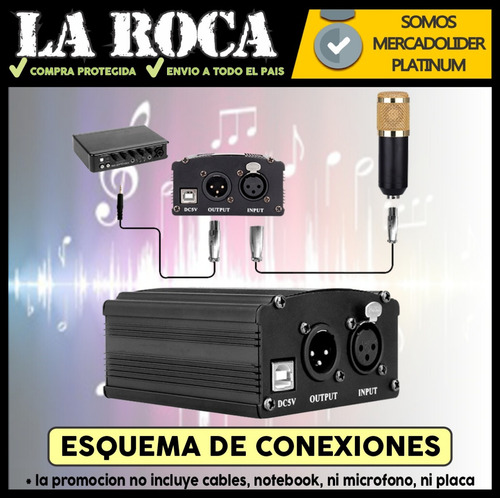 Imagen 5 de 10 de Fuente Phantom Alimentación +48v Usb Microfonos Condenser