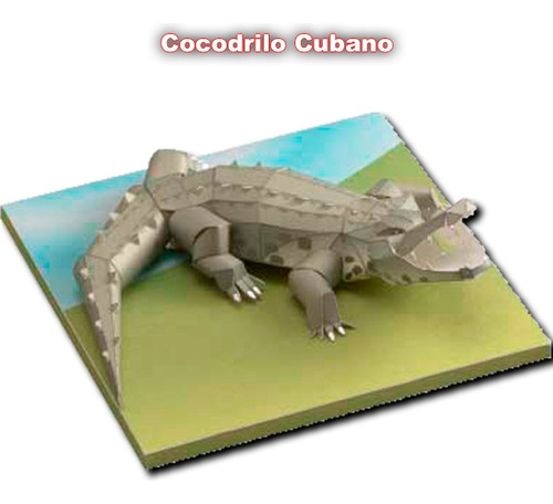 Cocodrilo Cubano Papercraft Armado En Papel 3d