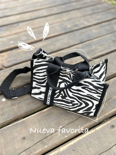 Cartera Mini Tote Bag Animal Print Zebra - Trendy Y Versátil