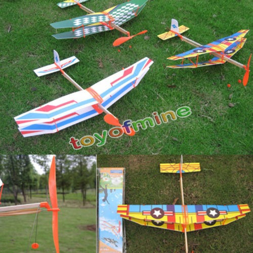 Goma Elástica Planeador Accionado Vuelo Avión Avión Niños Ju