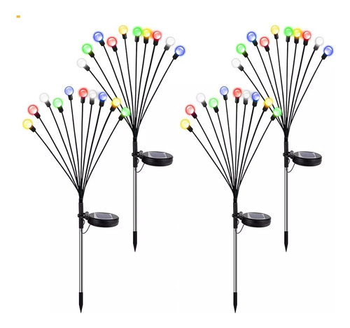 Lámpara De Enchufe De Tierra Solar Firefly De 4 Piezas