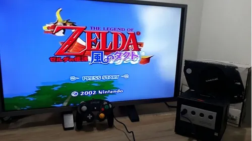 Game Cube + Game Boy Player Com Disco. (na Caixa). (Usado)