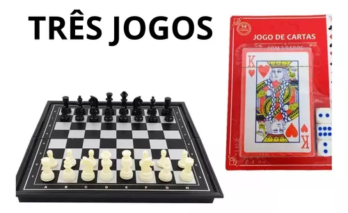 JOGO DE XADREZ DE PLASTICO - JOGO XADREZ DE TABULEIRO MAGNETICO DOBRAVEL  PLASTICO - TODOS