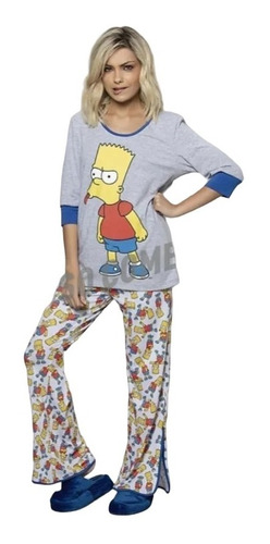 Pijama Invierno Mujer Simpsons Manga 3/4 Promesse Ts1066