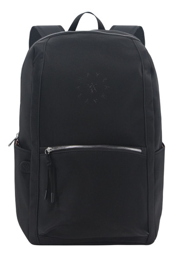 Mochila Cartera Universitaria Impermeable Microfibra Amayra Negro Liso
