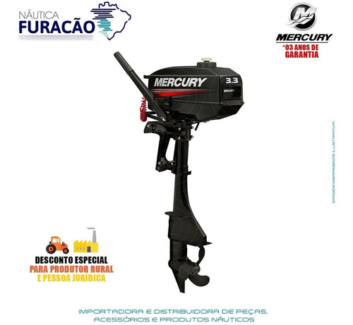 Imagem 1 de 5 de Motor De Popa Mercury 2 Tempos 3.3hp M Japao