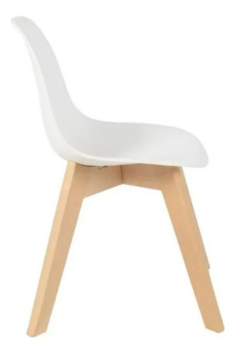 Silla Infantil Con Patas De Madera Altura 56 Cm Color Blanco
