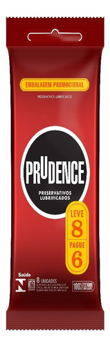 Preservativo Masculino Lubrificado Prudence Pacote Leve 8 Pague 6 Unidades