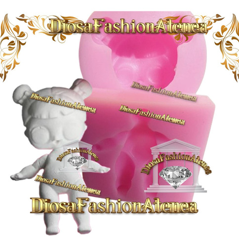 Molde Silicona Muñeca Lol Repostería Porcelana Fondant Rosa