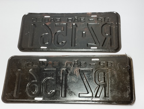 Par De Placas Antigas De Ferro Carro Automóvel São Paulo (Usado)