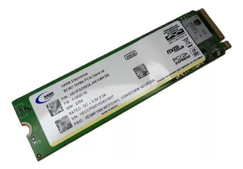 Ssd Hana Eletronics 256gb Hehfs256gej9x110n Verde