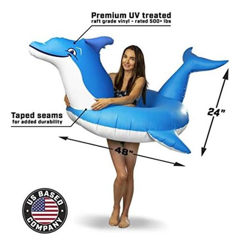 Balsa Inflable Gofloats Dolphin Party Tube, Flotador Con Est