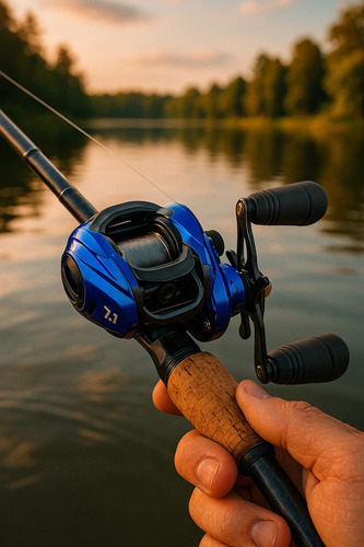 Carretilha De Pesca 7.1:2 Rolamentada 5kg Profissional Carretel Lado Esquerdo Com Trava Magnetica