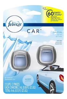 Aromatizante De Autos Febreze Car Linen & Sky 60 Días Aprox