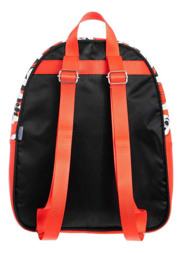 Mini Mochila Preescolar Ruz Minnie Para Niña Color Rojo C/ Negro Diseño De La Tela Minnis