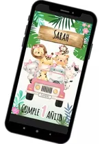 Comprar Video Invitación Safari Rosa Niña Invitación Animada Selva